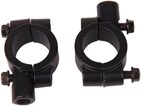 MotorToGo Black Motorcycle 1" 25mm handle bar Clamp with 10mm clockwise thread Mirror Mount Compatible for 2012 Kawasaki Vulcan 900 VN900B Classic