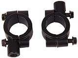 MotorToGo Black Motorcycle 1" 25mm handle bar Clamp with 10mm clockwise thread Mirror Mount Compatib