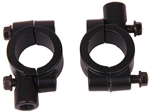 Motortogo Black Motorcycle 1" 25Mm Handle Bar Clamp With 10Mm Clockwise Thread Mirror Mount Compatible For 2012 Kawasaki Vulcan 900 Vn900B Classic #TOP28