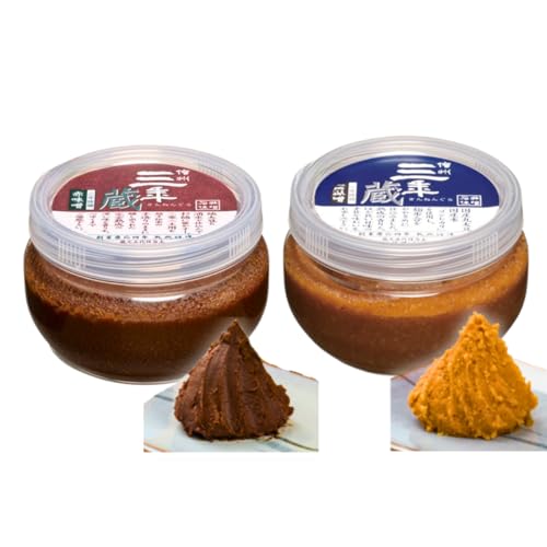 石井味噌 信州味噌セット赤味噌&白味噌 各300g 無添加 天然醸造 杉桶仕込み 国産大豆 天日塩 海の精使用 三年蔵 米こうじ (300g×2)