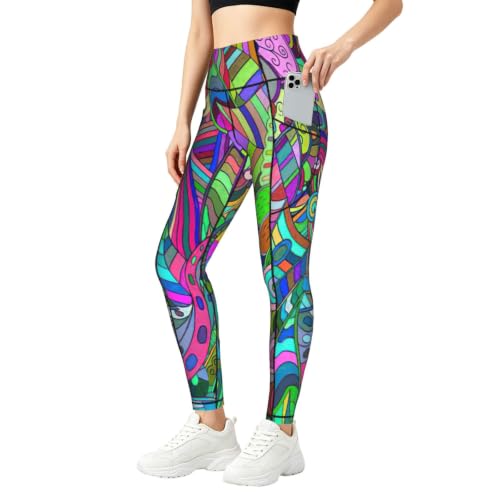 Pantalones de yoga opacos que no se transparentan leggings de fitness con bolsillos