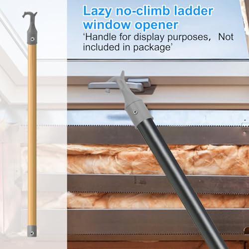 APOMOONS 2 Stück Dachboden Haken, Dachfenster Stockhaken mit Rutschfester Basis, Bodentreppe Ersatzteile für Fensteröffner Stange, Graue Ziehhaken für Bodentreppen (25 MM)