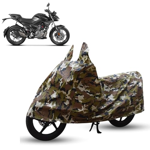 Image of Sulfar Bike Cover for Hero MotoCorp Xtreme 125R (Standard) | Waterproof, Dustproof & UV Protected | All Weather Two Wheeler Cover (Army Green) New 2026 Variants