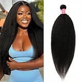 Single Bundle Human Hair 14 Inch Kinky Straight One Bundle 12A 100% Unprocessed Brazilian Virgin Human Hair Weave Kinky Straight Bundles Natural Black