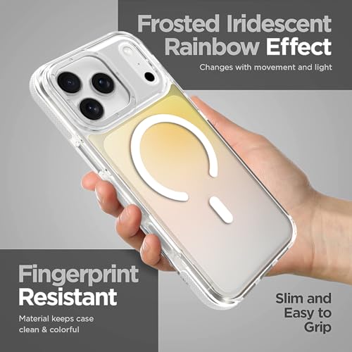 Image of Magnetic Case for iPhone 17 Pro Max [Compatible with Magsafe] [Cute Fashion Fluorescent Design] [1 Screen Protector] Slim Translucent Matte Case for iPhone 17 Pro Max 6.9 inch 2025, White