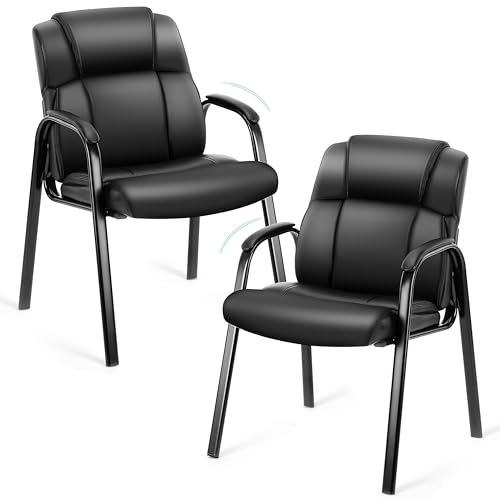 Simple Deluxe Leather Guest Chairs 2-Pack