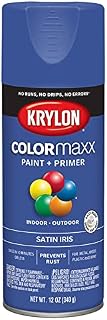 6-Pack of 12 oz Krylon K05564007 Iris COLORmaxx Paint & Primer Spray Paint, Satin