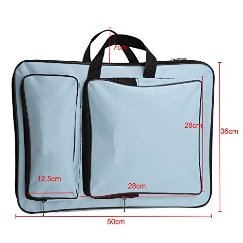 Image of JIAHG Water-Resistant Art Portfolio Carry Bag A3 Art Work Portfolio Tote Drawing Board Bag Portable Painting Sketch Pad Storage Bag Professional Art Organizer for Palette Paints Brushes