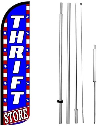 Thrift Store Windless Feather Swooper Flag Banner Sign Kit - bz-h