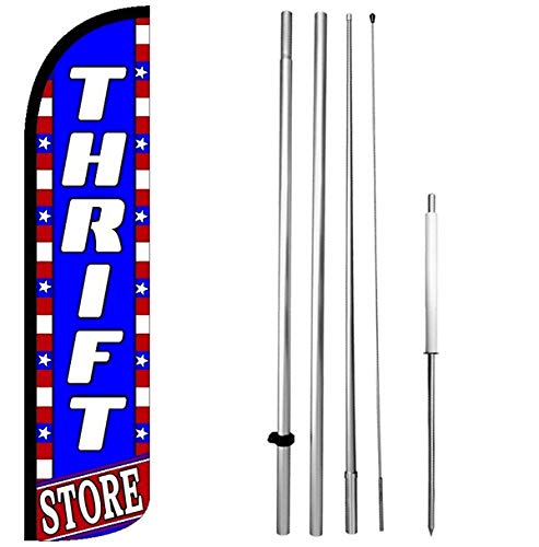 Thrift Store Windless Feather Swooper Flag Banner Sign Kit - bz-h