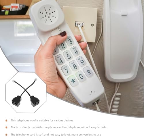 Kisangel Phone Line Splitter Abs and Copper 2pcs with 6p4c Detachable Design, Cable Adapter for Telephones — view 2
