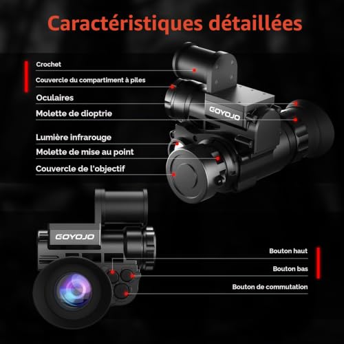 NVG10 Lunettes monoculaires de vision nocturne pour la chasse avec vision nocturne 200 m – vue 9