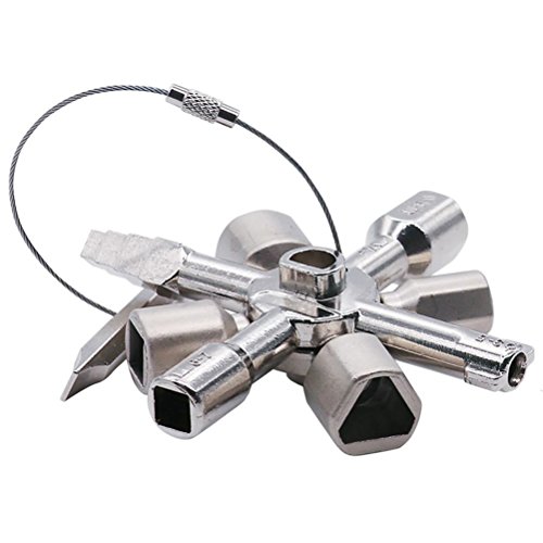 Daycount - Daycount® Multi-Model 10 in 1 Universal Cross Key Plumber Keys Triangle for Gas Electric Meter Cabinets Bleed Radiators