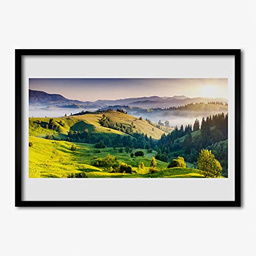 Affiche encadrée 70x50 cm Mountain Field de Tulup pour decoration murale