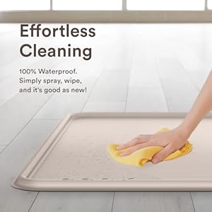 Pee Pad Tray Holder for Dogs - No Spill Raised Lip High Edge Silicone Mat, Extra Thick and Non-Slip for Indoor Floor Protection, Fits Up To 25 x 25 in. Square Potty Training Pads (Large, Beige) | eenk Pee Pad Tray Holder for Dogs No Spill Raised Lip High Edge Silicone Mat Extra Thick and Non Slip for Indoor Floor Protection Fits Up To 25 x 25 in Square Potty Training Pads Large Beige eenk