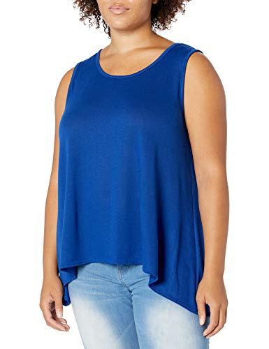 Image of Star Vixen Women's Plus-Size Sleeveless Hi-Low Swing Hem Sweater Knit Top