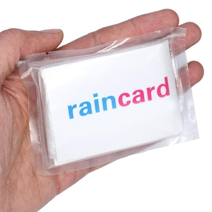 Pocket Rain Card for Men & Women – Disposable Water-Resistant Raincoat with Hood – Lightweight, Compact & Travel-Friendly Rainwear – Free Size, Random Colors (Pack of 5)