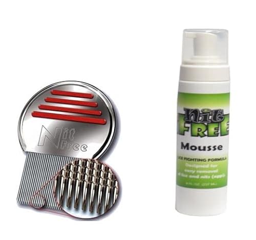 Nit Free Terminator Comb Pack of 2 and Nit Free Lice Mousse and Glue Disslolver (8ounce) Bundle