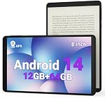 2025 Topsand 8 inch Tablet, Android Tablet with GPS Built in,12GB RAM 64GB ROM (1TB Expandable), 8MP Camera, 2.0GHz Processor, 2.4GHz&5GHz Wi-Fi/BT5.0, FHD Screen Tablets