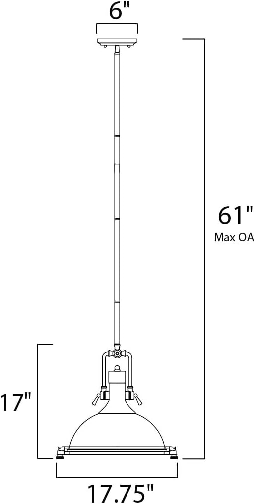 Maxim Lighting Hi-Bay 1-Light Pendant Light | Bronze Finish | Modern Indoor Light Fixture | Ideal for Kitchen Islands & Dining Rooms | Dimmable | Home Decor Ceiling Fixture | 25109FTBZ