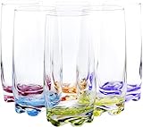 Vibrant Splash Water/Beverage Highball Glasses, 13.25 Ounce - Set of 6