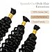 Bulk Hair Double Drawn Human Bundles Spanish Curly Extensions For Boho Knotless Braiding No Weft Water Wave Full End Burmese Bulk Hair Boho Braids for Women 14inch 1Bundle 100g