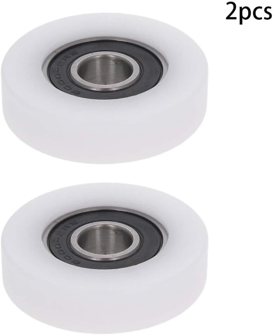 Bearings, Roller,Flat WRoller,Pulley,Flat Wheel, Nylon Roll 2Pcs 10 x 40 x 10mm Roller Idler Bearing Pulley Sliding Conveyor Nylon Wheel for Furniture, Hardware Accessories, Mobile Door(White),High