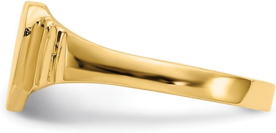 JewelryWeb 14k Yellow Gold Solid Polished Love Heart Signet Ring Size 3.50 Statement Ring - Image 4