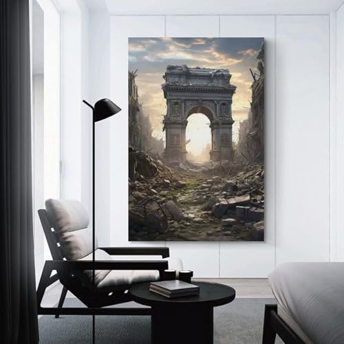Junmoney Tableau Toile Déco Arc De Triomphe, 24x36inch(60x90cm), Pour Décoration De Salon, Chambre Ou Pièce Ouverte, Idée Simple Pour Mur De Cadres
