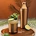 Elevated Craft Hybrid Cocktail Shaker - Premium Vacuum Insulated Stainless Steel Copper Cocktail Shaker - Innovative Measuring System - Martini Shaker for the Home Bartender - 28oz Total Volume