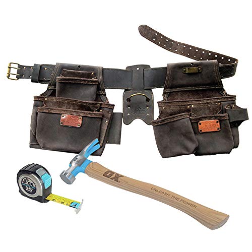 OX Tools 4 Pc Construction Top Grain Leather Rig Bonus Pack
