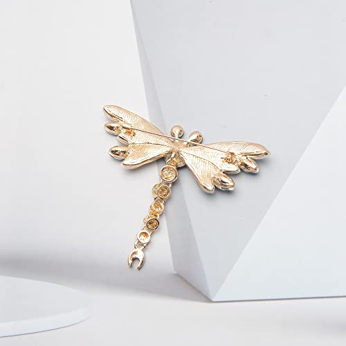 Blue Crystal Rhinestone Dragonfly Tassel Brooch For Women Girls #TOP4