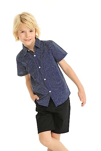 Image of Mud Kingdom Little Boys Dress Shirts Short Sleeve Cute Summer