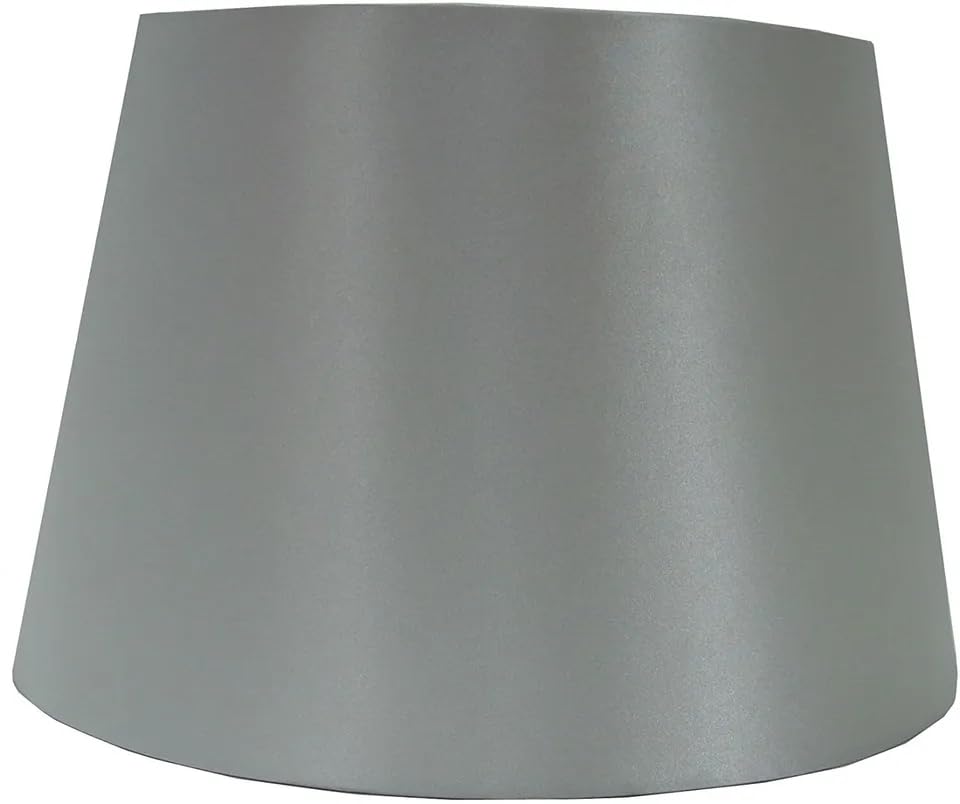 New Empire Satin Silk Fabric Drum Shade Ceiling Light Shade (14 Inches (35 cm), Grey)