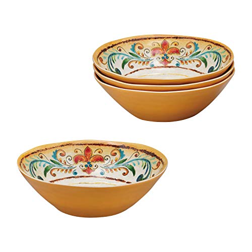 Gourmet Art 12-Piece Tuscany Heavyweight and Durable Melamine Dinnerware Set, Service for 4. Includes Dinner Plates, Salad Plates and Bowls. for Indoors Outdoors Use and Everyday Use. - Thumbnail 6