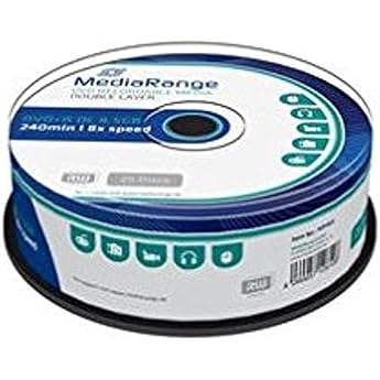 MediaRange DVD + R 8.5GB 25pcs Spindle Double Layer Pack of 25 8.5 GB 8 x writing speed cake box