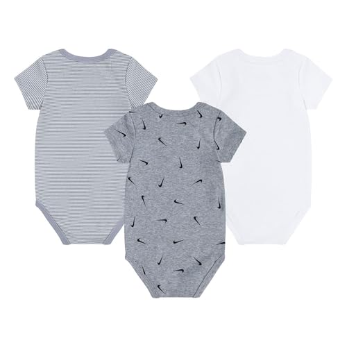 Nike 3-pack Assorted Swooshfetti Bodysuit (Dark Grey Heather, 6 months)2