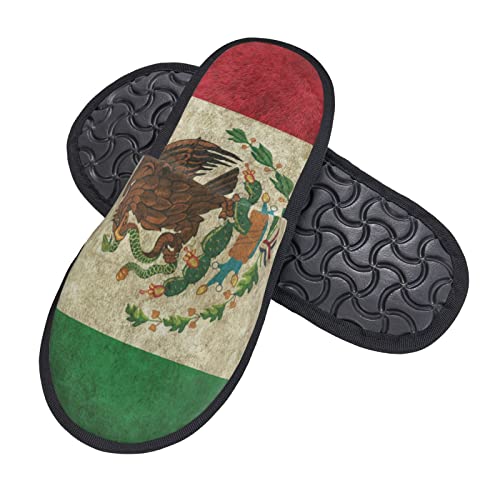 Mexico Flag House Slippers Plush Women Men Indoor Outdoor Home Shoes