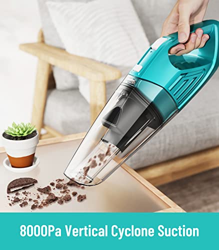 Orfeld Hand Vacuum, Rechargeable Hand Vacuum With 8000Pa Powerful Cyclonic Suction, Lightweight Handheld Vacuum Cordless With 30 Mins Runtime, Versatile Nozzles For Pet Hair, Home And Car Cleaning, #TOP1