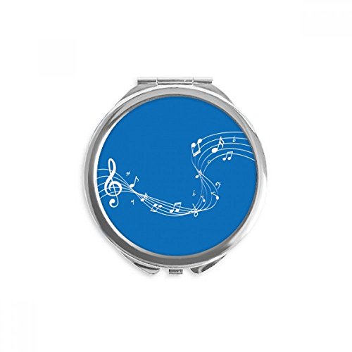 Miroir rond maquillage bleu de poche compact portable pour sac à main