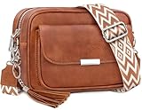 NEWIROVE Bolso Mujer Bandolera Mediano Bolso Bandolera Mujer Piel PU Bolso Cruzado De Mujer Con Correa Ancha Ajustable Bolsos Bandolera Para Mujer Damas Compras, Viaje y Trabajo. Marrón Rojizo