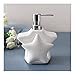 HJHJ Dispensador de liquido Forma de Estrella de cerámica dispensador de jabón con la Esponja del Asiento 2 en 1 Recargable del 400ml / 13.5oz Bomba de jabón for la Cocina Baño Baño (Color : White)