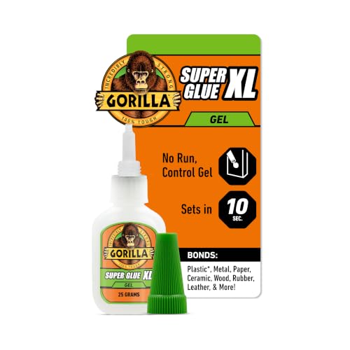 Gorilla Super Glue Gel XL, Clear 25g, 1-Pack, Fast Setting, ...