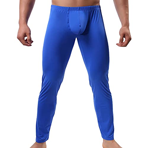 Mens Tight Long Underwear Bottoms Smooth Thin Leggings Long Johns Pants