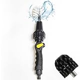 UYYE Wheel Cleaning Brush, Water-Powered Wheel Rim Brush, Auto Spinning Brushes to Scrub and Wash Car Tires, Car Interior and Exterior Accessories for Bike & Motorcycle Wheels