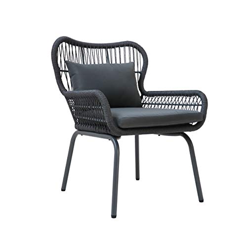 Great Deal Furniture Kimberley Outdoor Club Chairs, Steel And Rope, Cushioned, Boho, Brown #TOP3