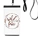 Be Free Quote Handwrite Style Phone Wallet Purse Smartphone Hanging Faux Leather Black