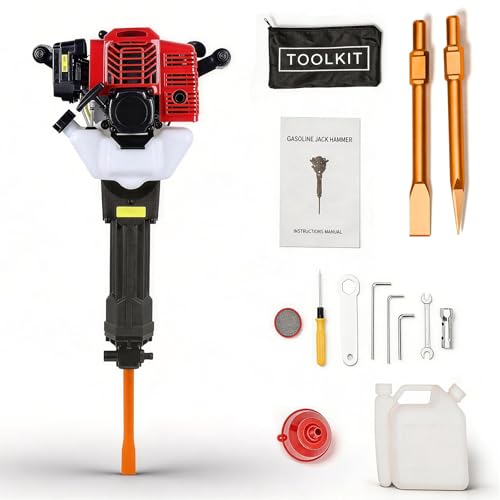 Demolition Jack Hammer, 2 Stroke 52CC 1900W Gas Powered Jack