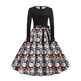【Tamaño】 el vestido de swing de cóctel navideño de las mujeres está disponible en múltiples tamaños. Para el tamaño de los vestidos de Navidad, consulte la tabla de tamaño.