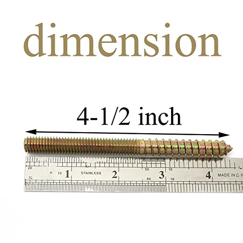 Image of 8pcs Self-Tapping Screw Hanger Bolts 3 /8 inch-16 x 4-1 /2 inch Hanger Bolts Double Headed Bolts for Furniture Wood Joint